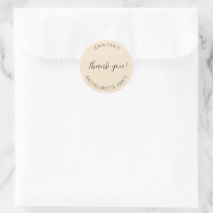 Champagne Bachelorette Party Thank You Classic Round Sticker