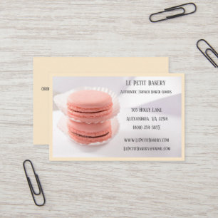 Champagne Bakery Baker Pastry Chef Pink Macarons Business Card