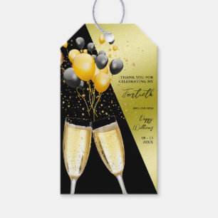 Champagne & Balloons 40th Birthday Gift Tags