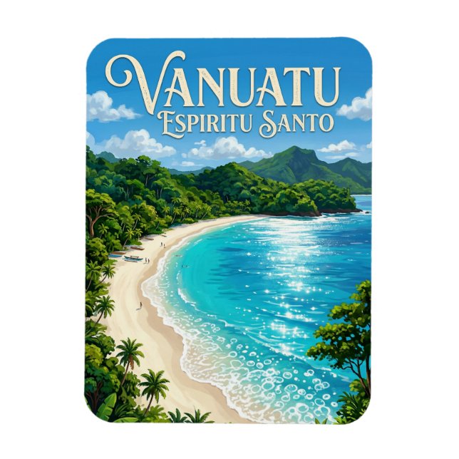 Champagne Beach Vanuatu Magnet (Vertical)