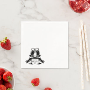 Champagne Birthday Bow Napkin