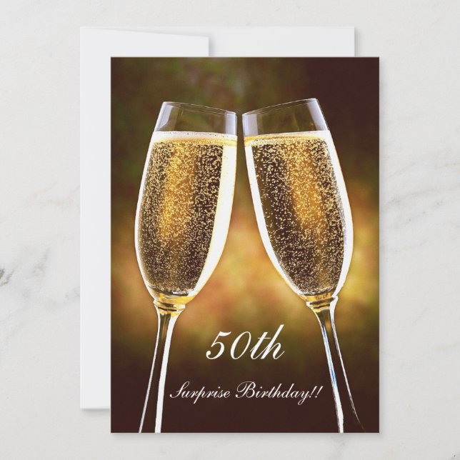 Champagne Birthday Invitation (Front)