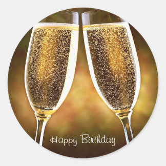 Champagne Birthday Sticker