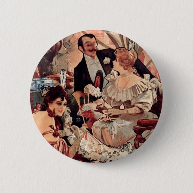 Champagne Biscuits 1896 6 Cm Round Badge (Front)