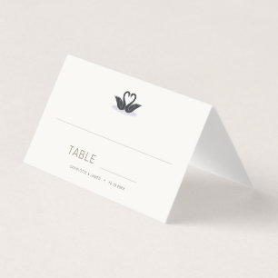 Champagne Black Tie Elegant Swan Blank Place Card