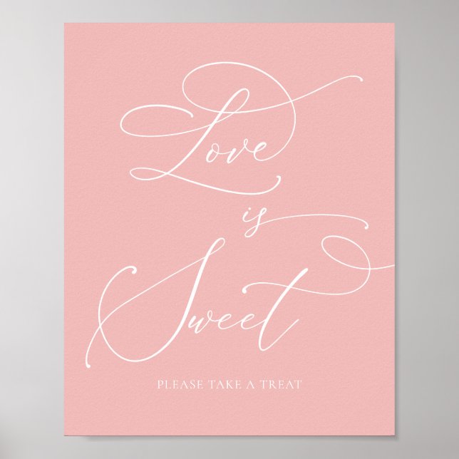 Champagne Blush Bridal Shower Love is Sweet Sign (Front)