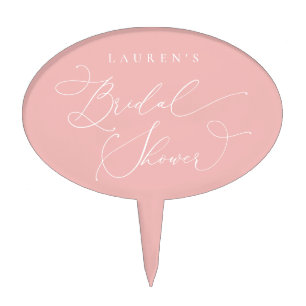 Champagne Blush Modern Bridal Shower Cake Pick
