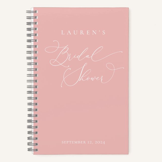 Champagne Blush Modern Bridal Shower Gift List Not Notebook (Front)