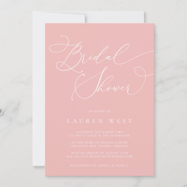 Champagne Blush Modern Bridal Shower Invitation (Front)