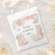 Champagne Blush Pink - Hand Drawn Floral Favour Ba