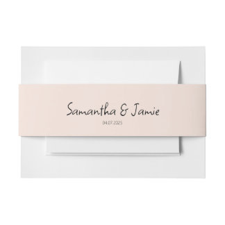 Champagne Blush Pink - Matching Belly Bands Invitation Belly Band