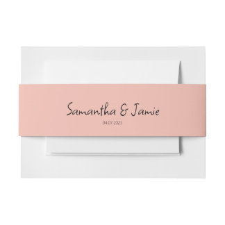 Champagne Blush Pink - Matching Belly Bands Invitation Belly Band
