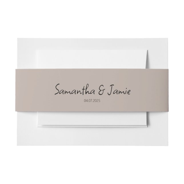 Champagne Blush Pink - Matching Belly Bands Invitation Belly Band (Front Example)