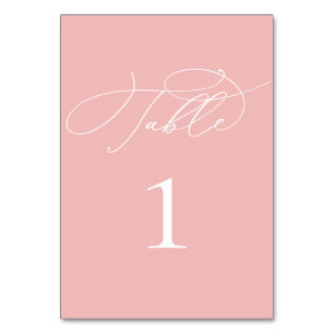 Champagne Blush Pink Wedding Shower Table Number