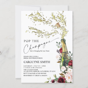 Champagne Bottle Bridal Shower Invitation