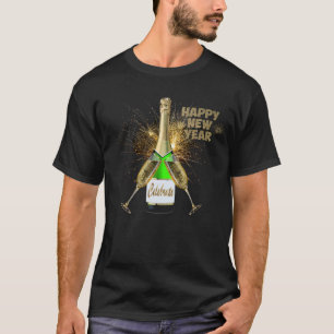 Champagne Bottle Celebrate Happy New Year T-Shirt