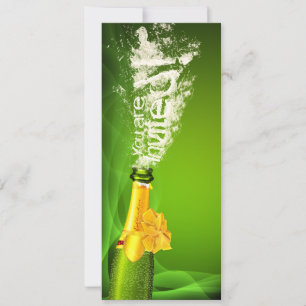 Champagne bottle explosion invitations