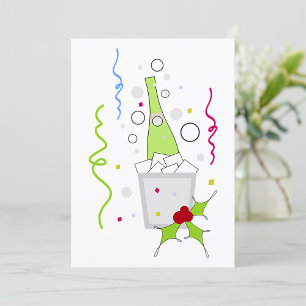 Champagne Bottle Ice Bucket Celebration Invitation