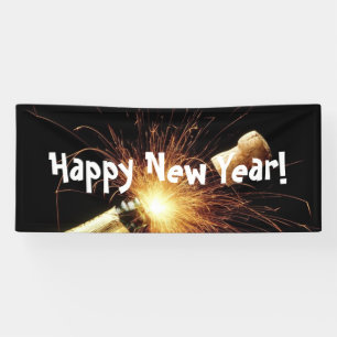 champagne bottle New Year's Eve Banner