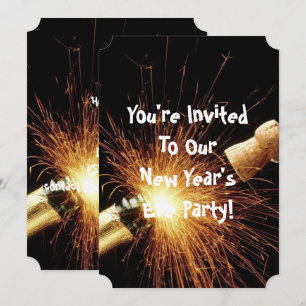 champagne bottle New Year's Eve Invitation