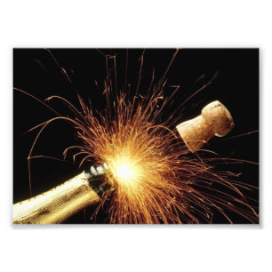 champagne bottle New Year's Eve Photo Print