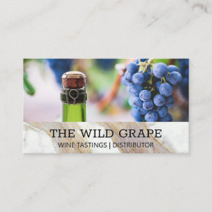 Champagne Bottle   Wine Grapes Business Card