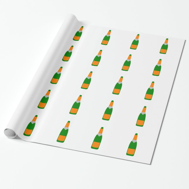 Champagne bottle wrapping paper (Unrolled)