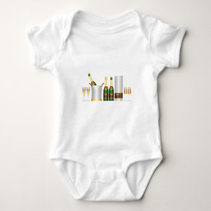 champagne bottles baby bodysuit