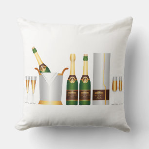 champagne bottles cushion