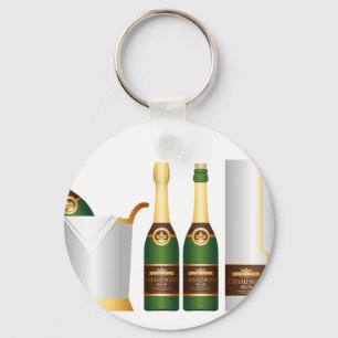 champagne bottles key ring