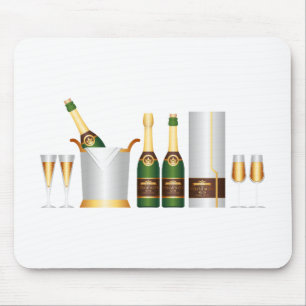 champagne bottles mouse mat