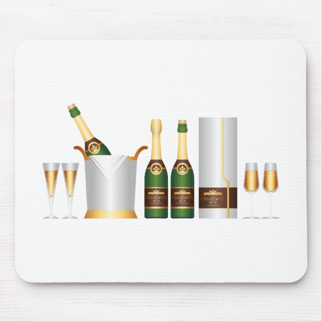 champagne bottles mouse mat (Front)