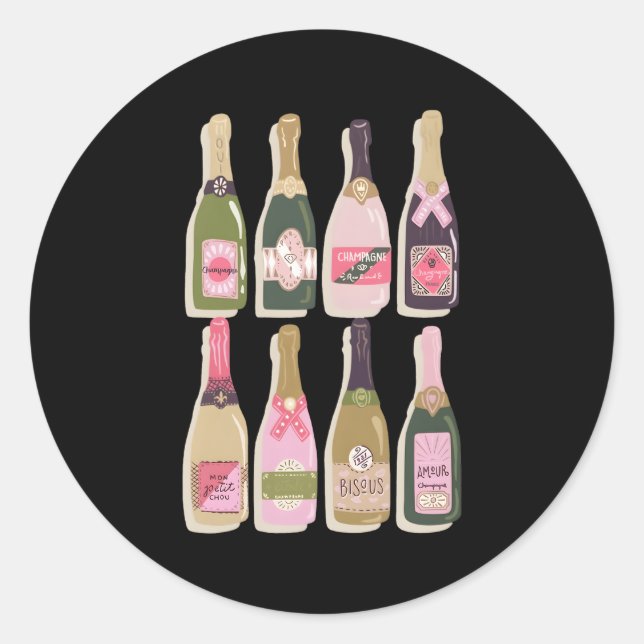 Champagne Bottles New Year Eves 2022 Py Classic Round Sticker (Front)