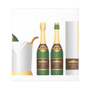 champagne bottles notepad