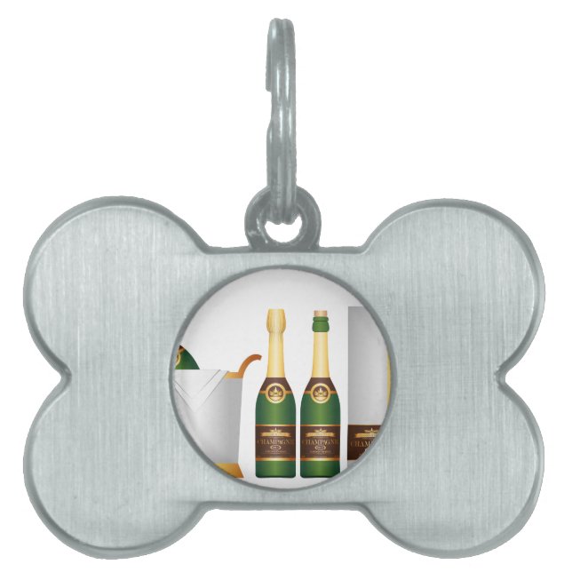 champagne bottles pet name tag (Front)