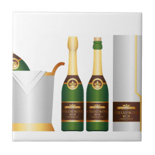 champagne bottles tile