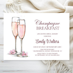 Champagne Breakfast Bridal Shower Invitation