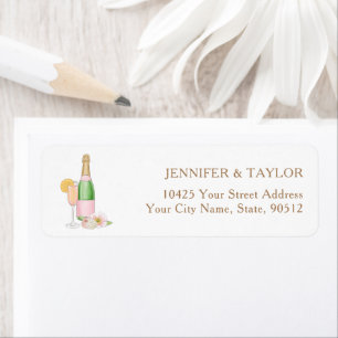 Champagne Bridal Brunch Return Address Label