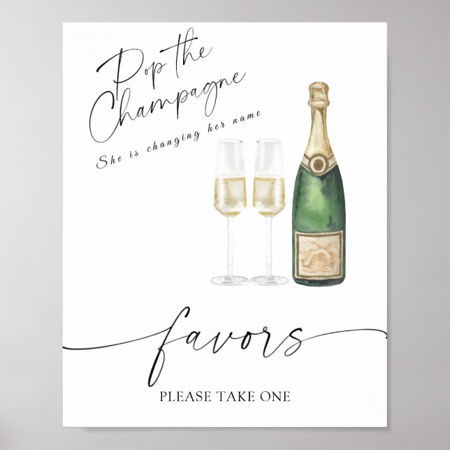 Champagne - bridal favours please take one  poster (Front)