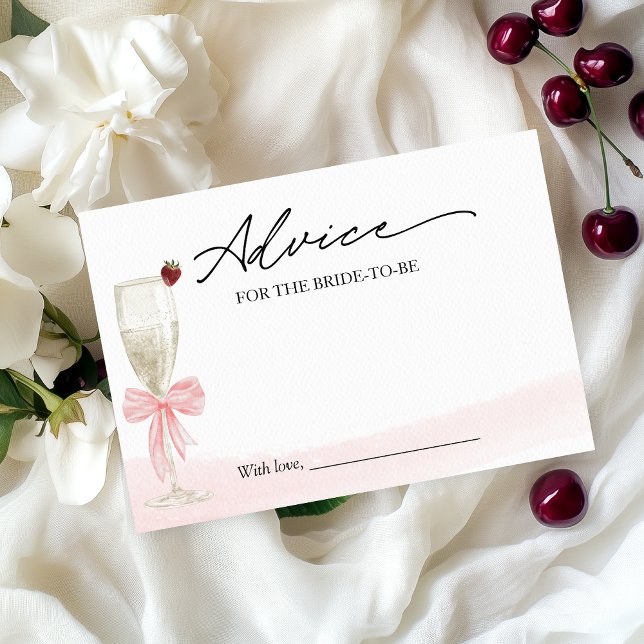 Champagne Bridal Shower Advice for the Bride Card (Creator Uploaded)
