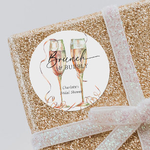 Champagne Bridal Shower  Classic Round Sticker