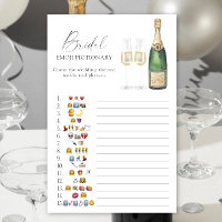 Champagne bridal shower emoji pictionary game
