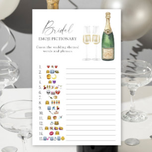 Champagne bridal shower emoji pictionary game