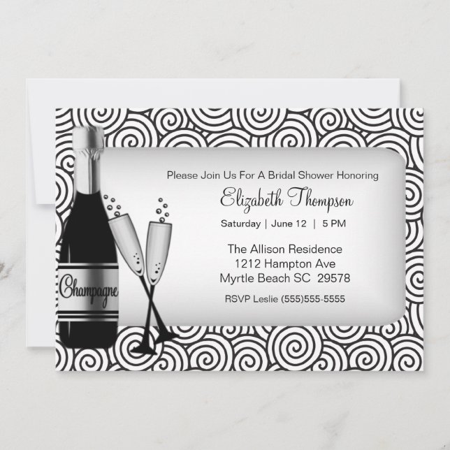 Champagne Bridal Shower Invitation (Front)