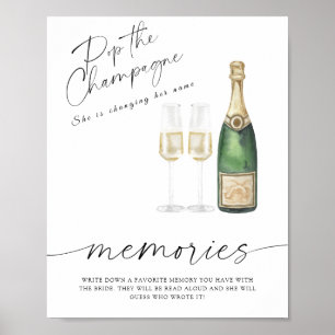 Champagne bridal shower - memories with the bride  poster