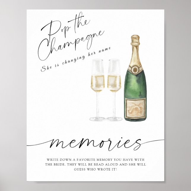 Champagne bridal shower - memories with the bride  poster (Front)
