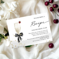 Champagne Bridal Shower Recipe Request Enclosure 