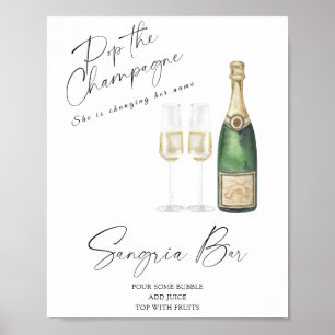 champagne bridal shower - sangria bar poster