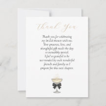 Champagne Bridal Shower Thank You Card