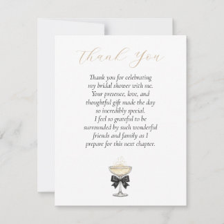 Champagne Bridal Shower Thank You Card